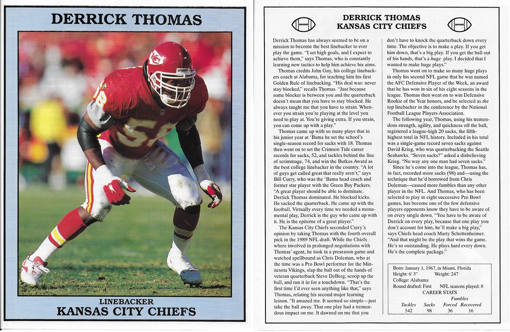 1997 East End Publishing Football Superstars - Thomas, Derrick