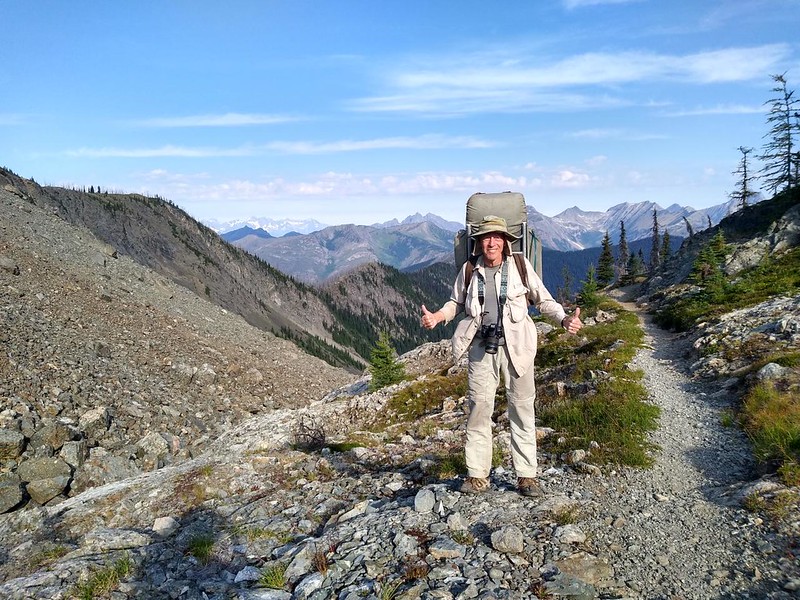 I also posed on Woody Pass while wearing my monster backpack - it weighed about sixty pounds!