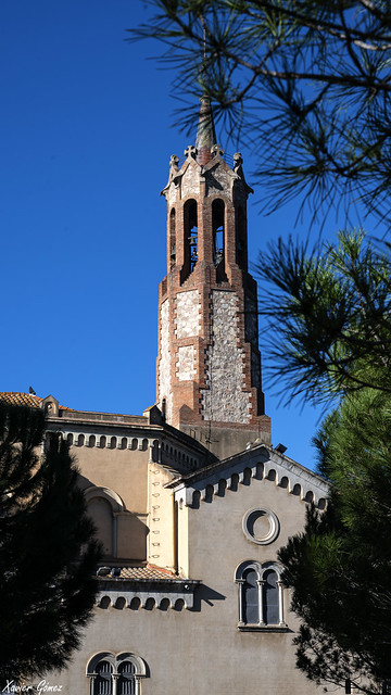 Entre els pins un bonic campanar, Through the pines a beautiful church bell, Marae de Déu de la Saluta, Sabadell city.