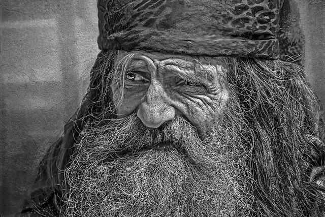 Street portrait of a homeless man, UK