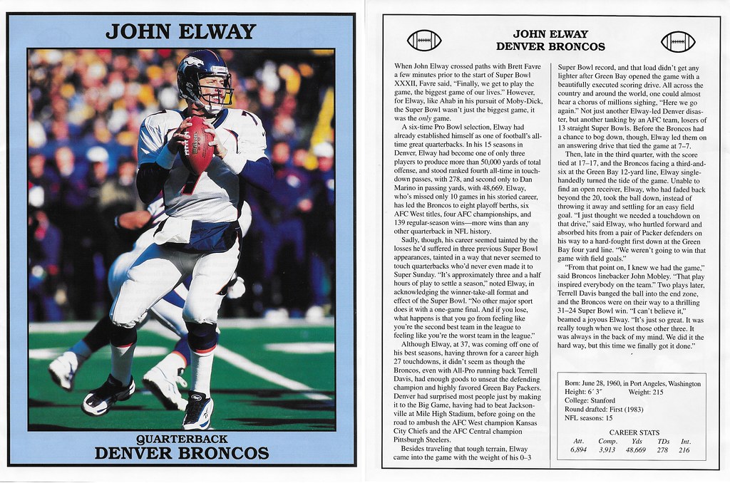 1998 East End Publishing Football Superstars - Elway, John