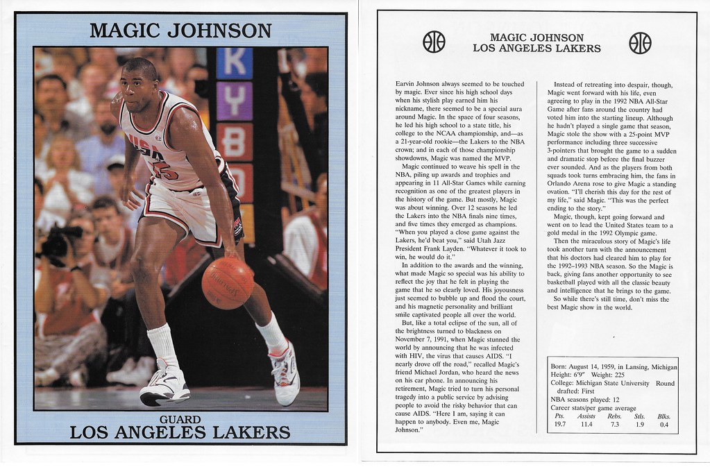 1993 East End Publishing Basketball Superstars - Johnson, Magic