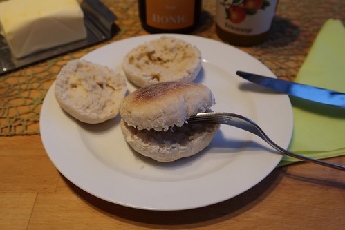 English Muffins (aufgetaut und mit Gabel "aufgeschnitten")