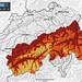 Mapa odchylky sněhové pokrývky oproti normálu ve Švýcarsku, foto: SLF