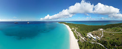 Aerial View of Little San Salvador Island, the Bahamas