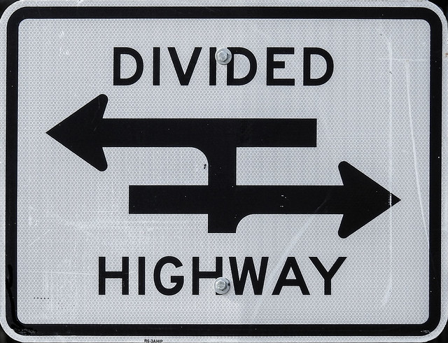 Divided Highway sign