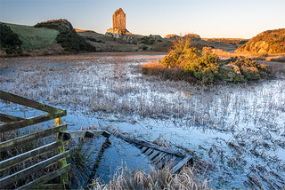Smailholm Tower Frozen Pond