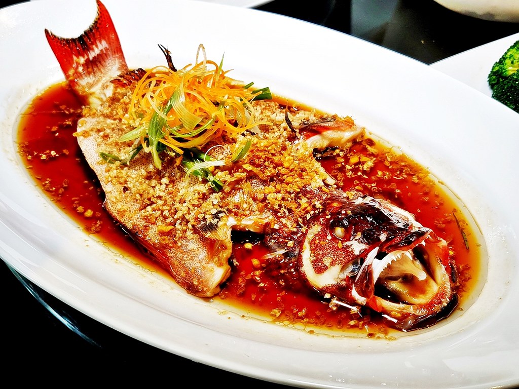 Steamed Red Snapper With Chye Poh And Garlic