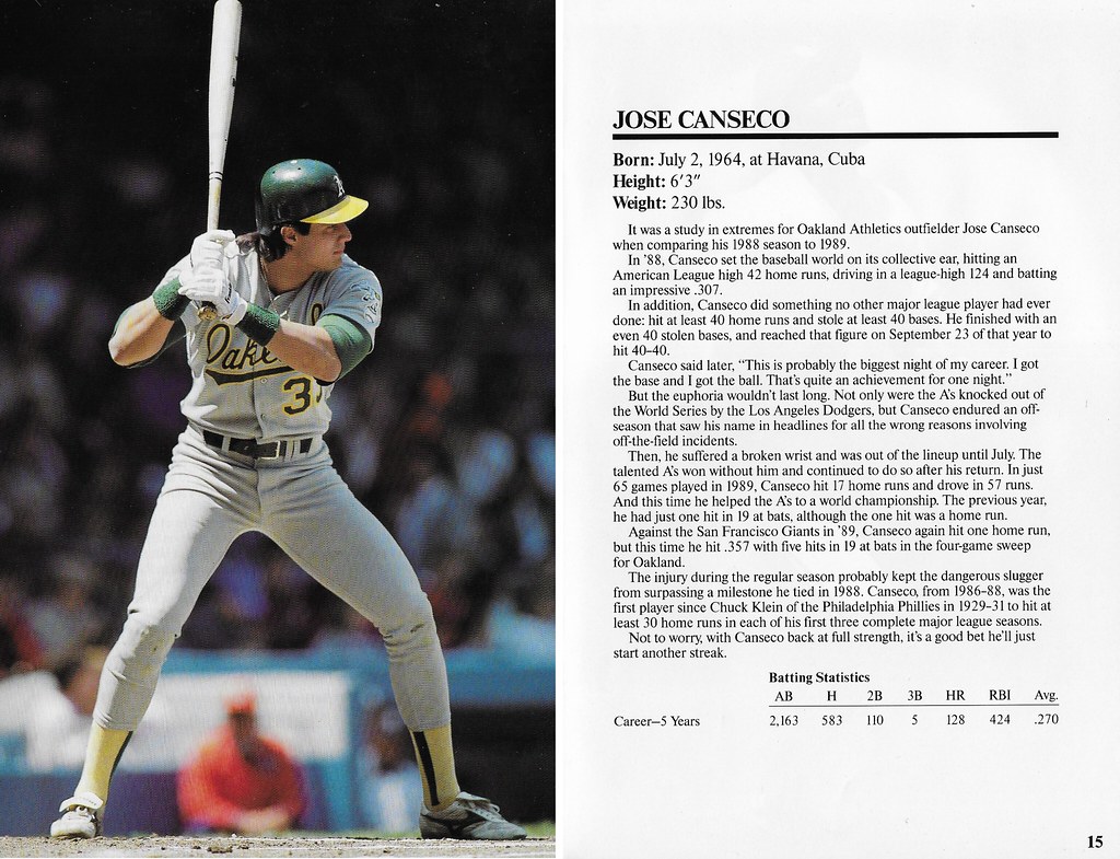 1990 Marketcom Baseball Super Stars 5x7 - Canseco, Jose