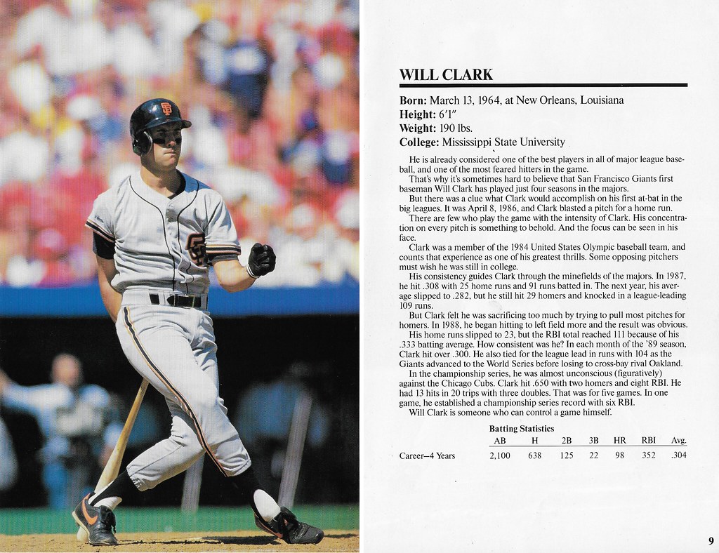1990 Marketcom Baseball Super Stars 5x7 - Clark, Will