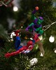 Hallmark Spider-Man and Green Goblin ornament from 2010, battling in our tree last week. #spiderman #greengoblin #marvel #hallmark #hallmarkornaments #christmas #christmas2022 #christmasornaments