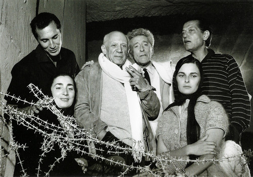 Luis Miguel Dominguin, Jacqueline and Pablo Picasso, Jean Cocteau, Lucia Bosé and Serge Lifar