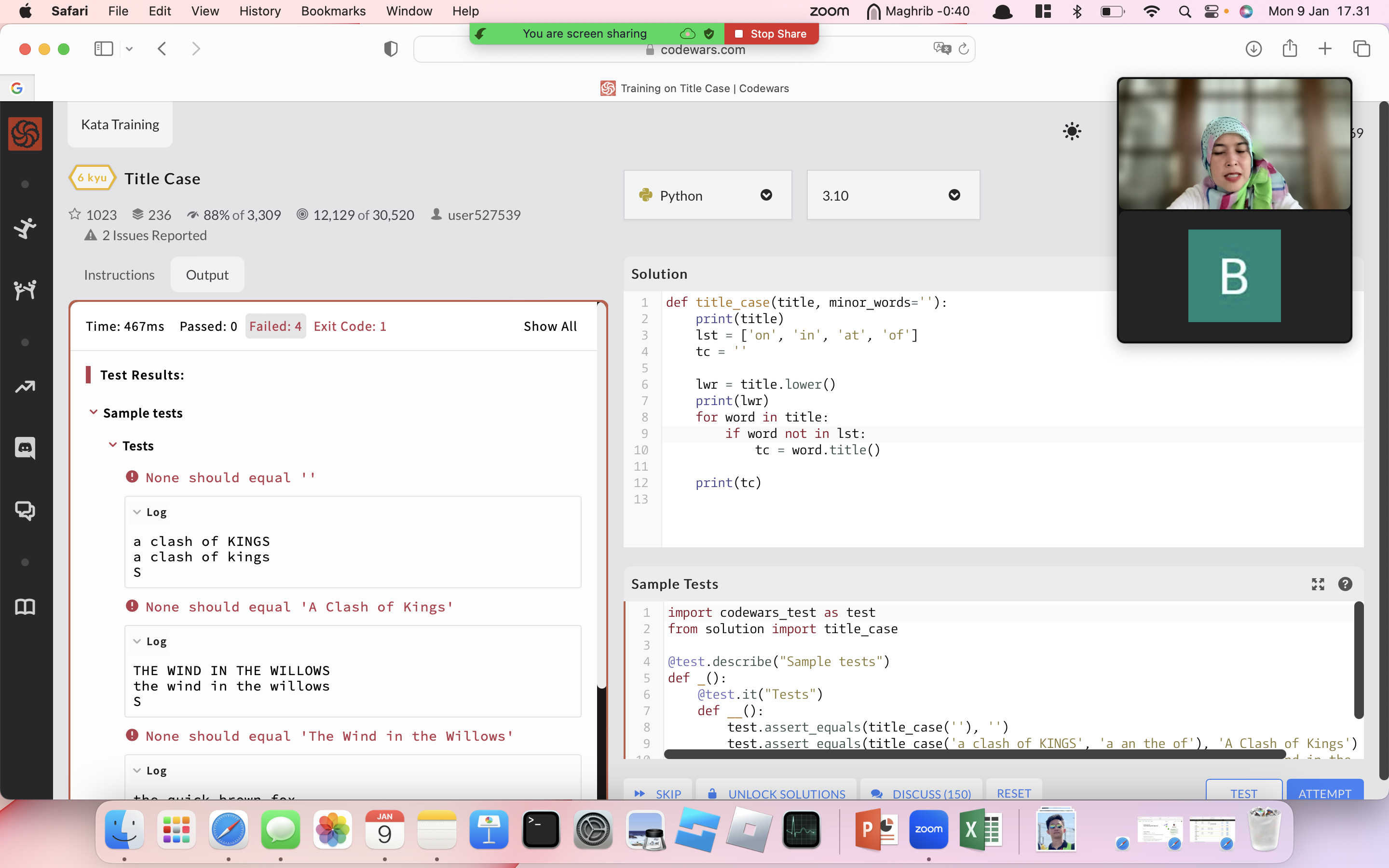 ProCodeCG Kids Private Coding Class – Bryant – 9 Jan 2023 – Code – and ...