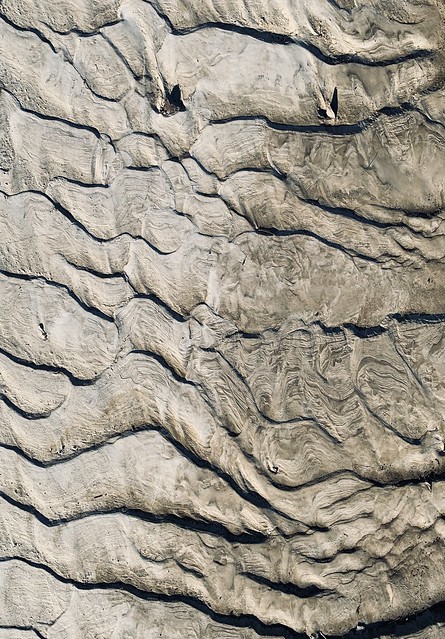 Dried mudflow with unusual patterns