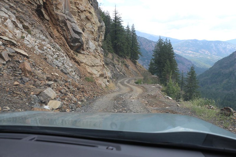 The town of Mazama WA is down below as we descend on Harts Pass Road