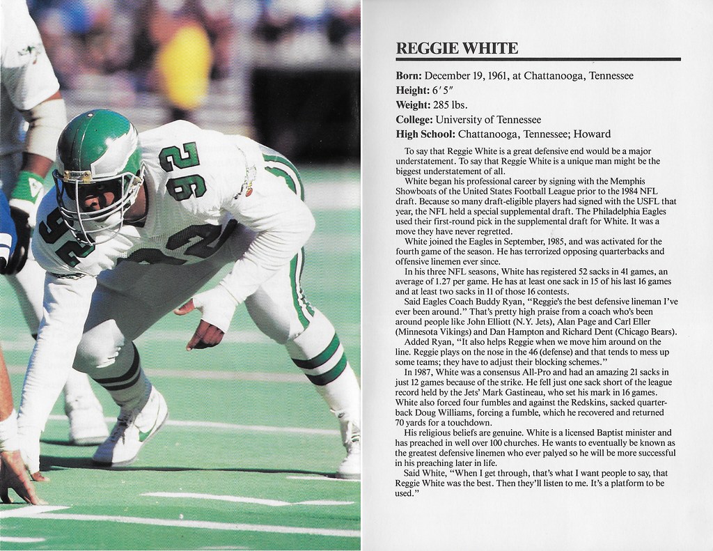 1988 Marketcom All-Pro Defense Super Stars 5x7 - White, Reggie