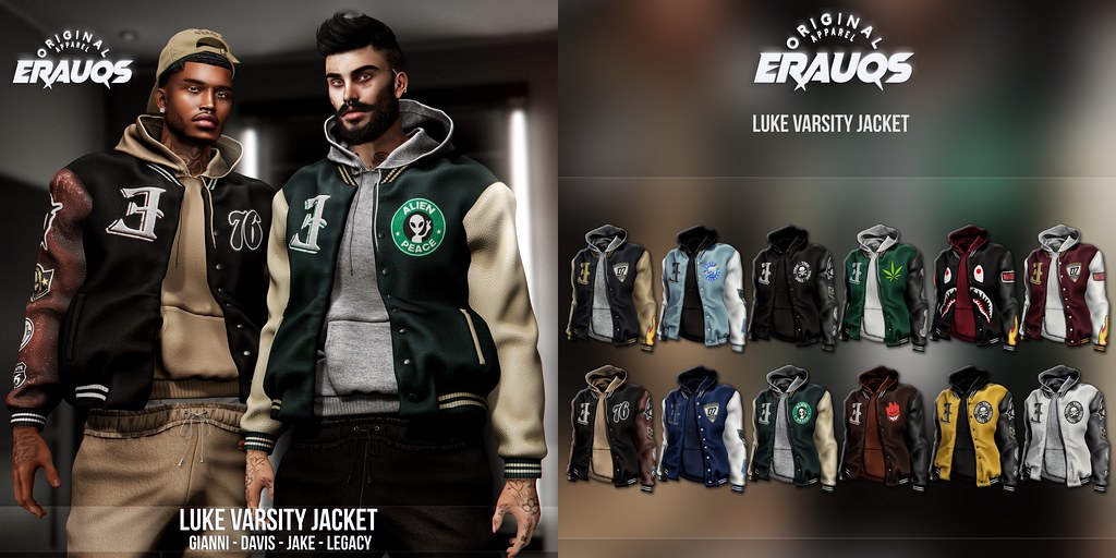 [ ERAUQS ] - Luke Varsity Jacket at Equal10