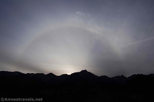 Sunbow over the Sierras during sunset, Alabama Hills National Recreation Area, California