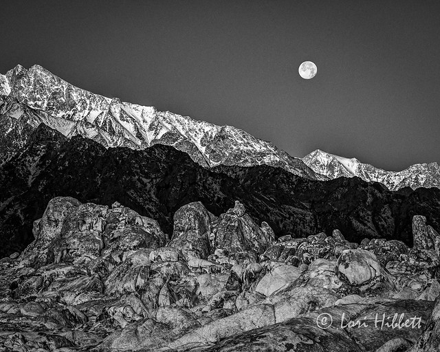 Full Moon Set over the Sierra Nevada