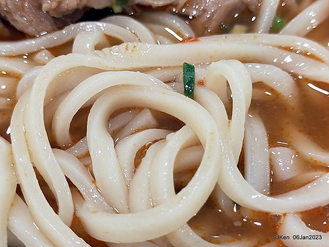 「三商巧福」敦北店---新品上市「香滷豬棒腿麵」(Pork legs noodle store, Taipei, Taiwan, SJKen, Jan 6, 2022.