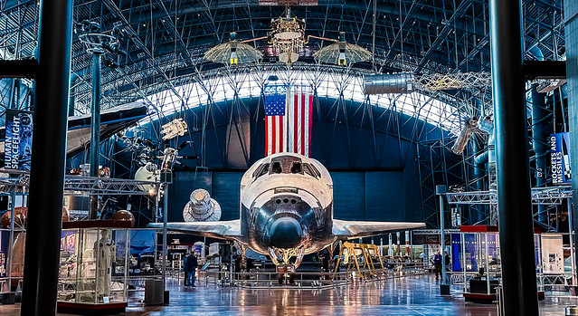 Space Shuttle Discovery at the National Air and Space Museum’s Udvar-Hazy Center in Chantilly, Virginia.