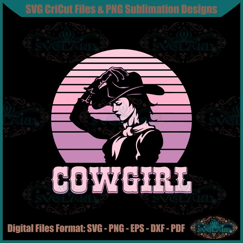 Funny Pink Cowgirl Vintage Svg For Cricut Sublimation Files