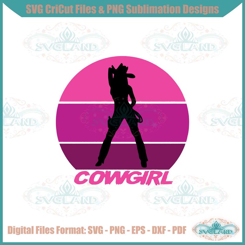 Cowgirl Vintage Silhouette Svg For Cricut Sublimation Files