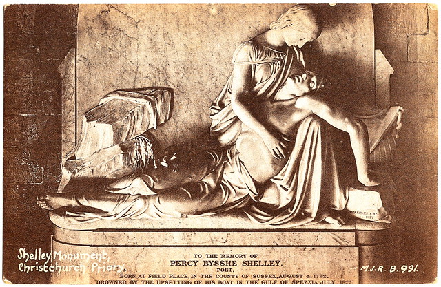 Dorset - Christchurch Priory - Shelley Monument. And Percy's Life and Death.