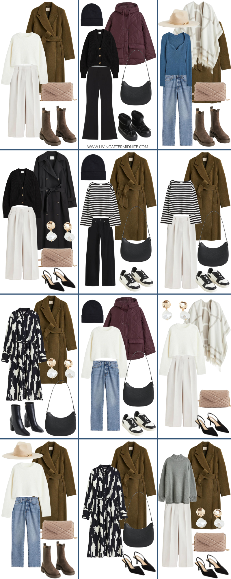 Affordable H&M Winter Capsule Wardrobe Items outfit ideas