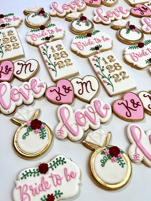 Floral Bride to Be Engagement cookies