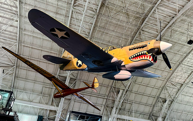Curtiss P-40 Warhawk at the National Air and Space Museum’s Udvar-Hazy Center in Chantilly, Virginia.