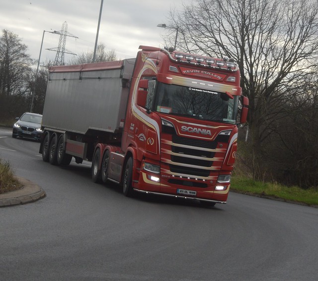Kevin Cullen Transport 211 DL 1698 (Ireland) Driving Along The A5 Passing Oswestry