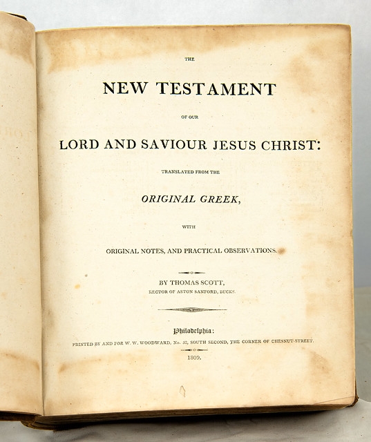 Erastus Scranton's 1809 New Testament