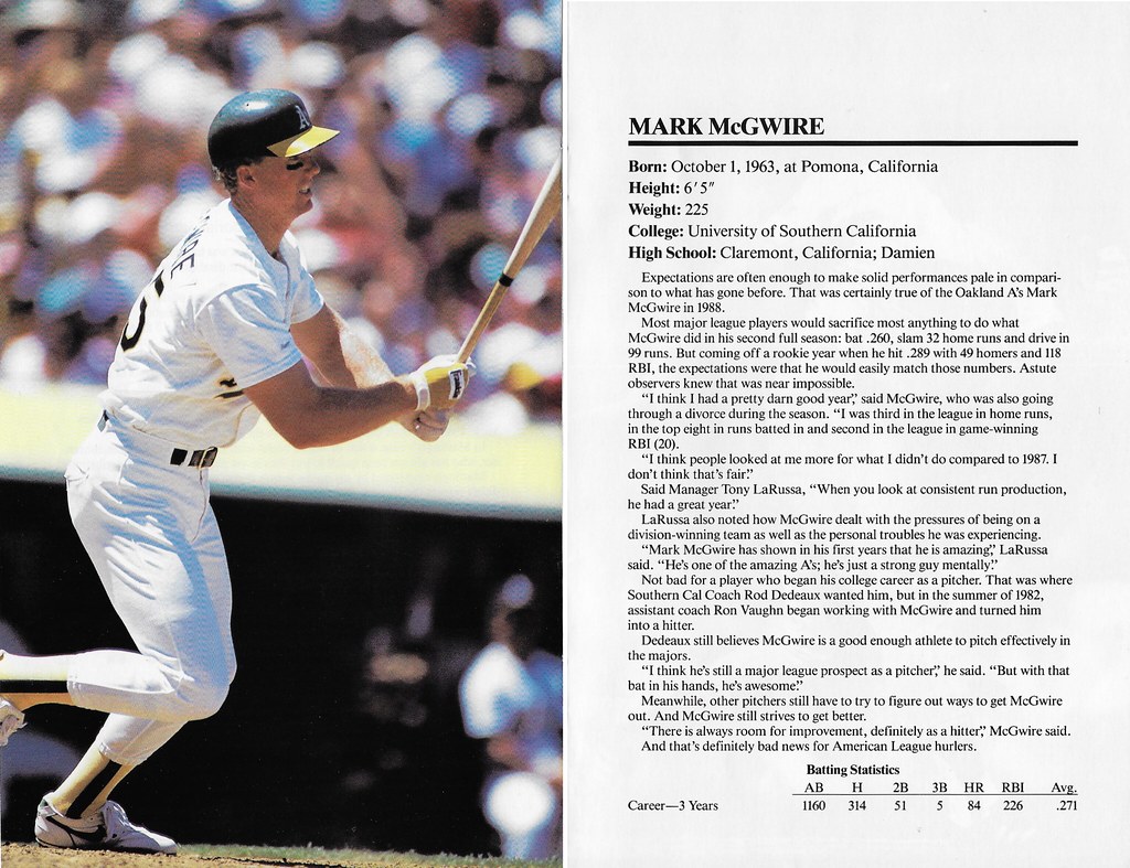 1989 Marketcom Baseball All-Star 5x7 - McGwire, Mark