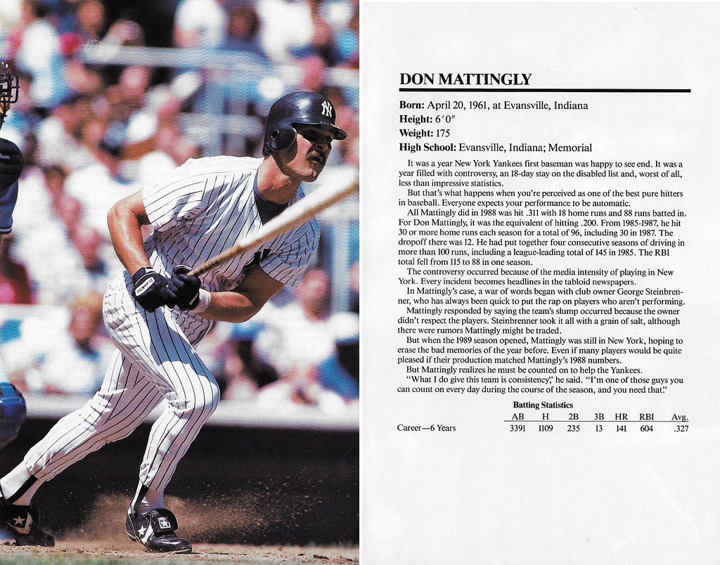 1989 Marketcom Baseball All-Star 5x7 - Mattingly, Don