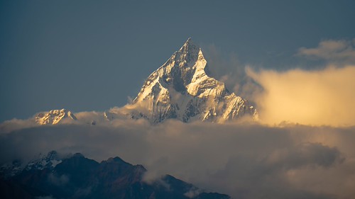 Like a sentinel - beautiful Mt. Machhapuchhre, Annapurna Himalaya, Nepal by amit.h.chatterjee, nepal sarangkot pokhara sunset mtmachhapucchure himalaya himalayas greathimalayas annapurnarange ann