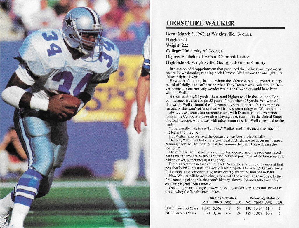 1989 Marketcom Football All-Pro Superstars 5x7 - Walker, Herschel