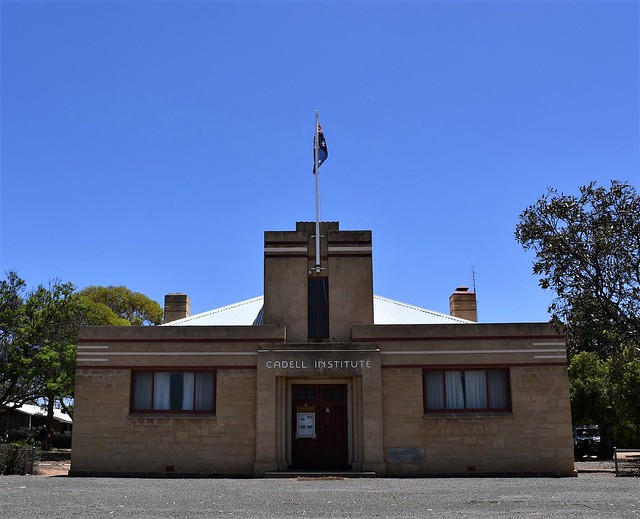 Cadell Institute: This front added 1939–1940 to original hall of 1922. Murray Riverland South Austrarlia
