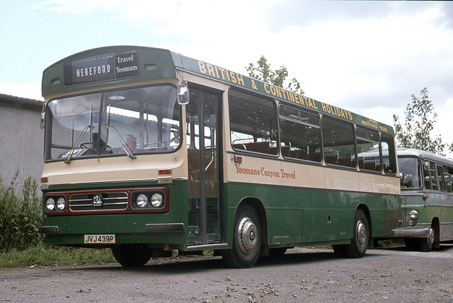 Yeomans Canyon Travel . Hereford  Herefordshire 5  JVJ439P . Kington Herefordshire . Sunday afternoon 24th-July-1977 .