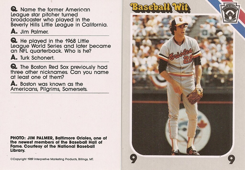 1990 Baseball Wit - Palmer, Jim unnumbered)