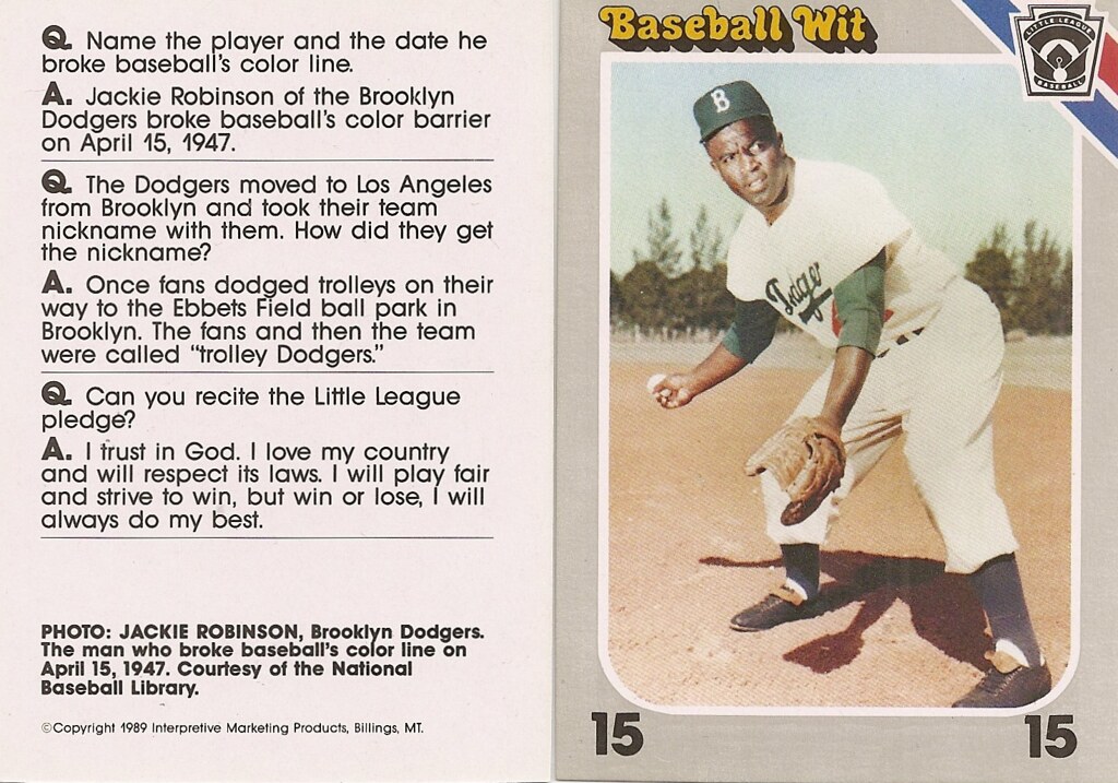 1990 Baseball Wit - Robinson, Jackie (unnumbered)