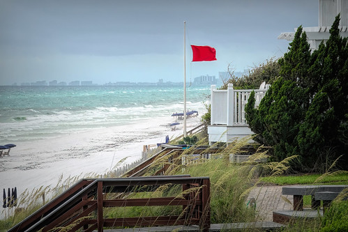 destin bluemountainbeach beach flag redflag warning florida stairs gulfofmexico