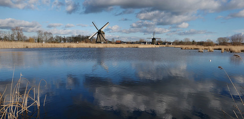 molen mill moulin landscape wiekenplas reflection alkmaar noordholland netherlands