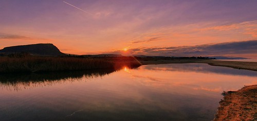 Creek with sunset colors -Explored" by Ioannis Ks, Sunset over the Aposelemis creek, Analipsis, Heraklion, Cretesunset sun sky clouds creek sea reflect