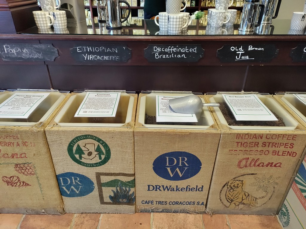 Some of the coffees on offer at Northern Tea Merchants, Chesterfield