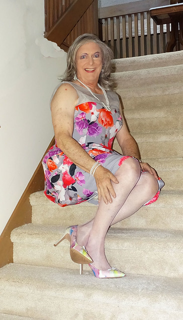 Mature woman on stairs