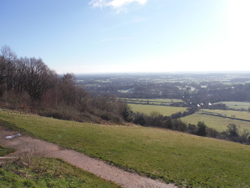 View from Salomon's Memorial: south easterly towards Brockham and Betchworth SWC Walk 396 Box Hill Circular (via Betchworth)