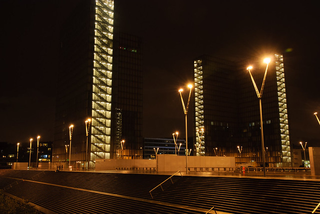 Francois MItterand LIbrary in Paris by Night