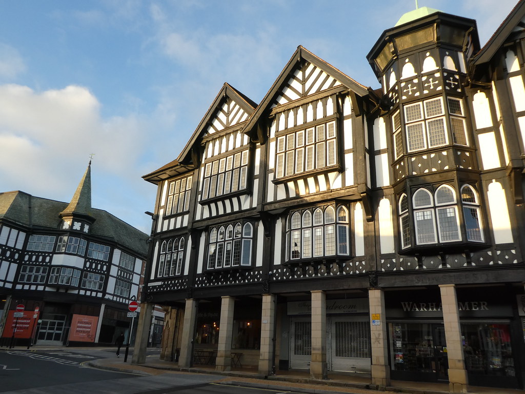 Tudor architecture in the centre of Chesterfield