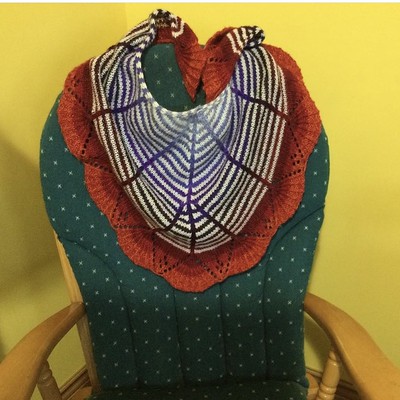 Debbie (debsnubs) finished this gorgeous Candy Stripe Shawl by Christina Werge.